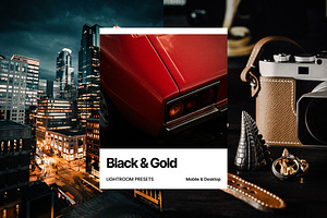 Black & Gold Lightroom Presets, a Preset Add-On by PixaSquare