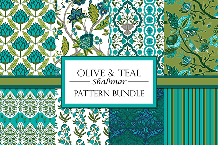Boho Patterns Olive and Teal