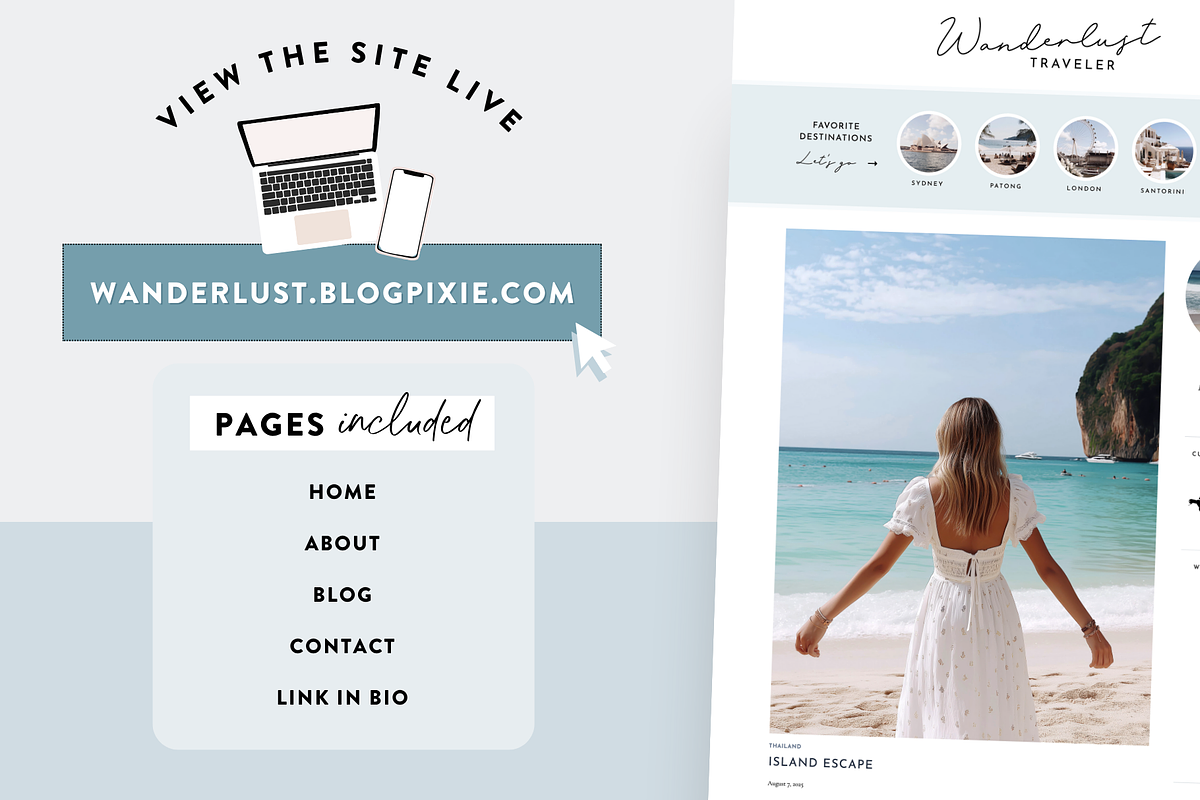 Travel Blog Wordpress Theme Blue, a WordPress Template by Design Pixie (Photo 3 of 9)