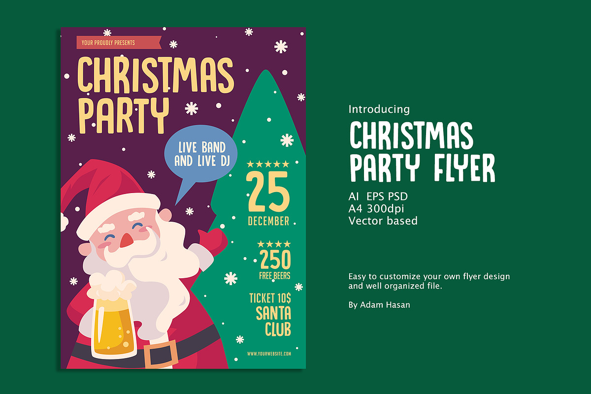 Christmas Party Flyer, a Flyer Template by AdamHasan (Photo 1 of 3)