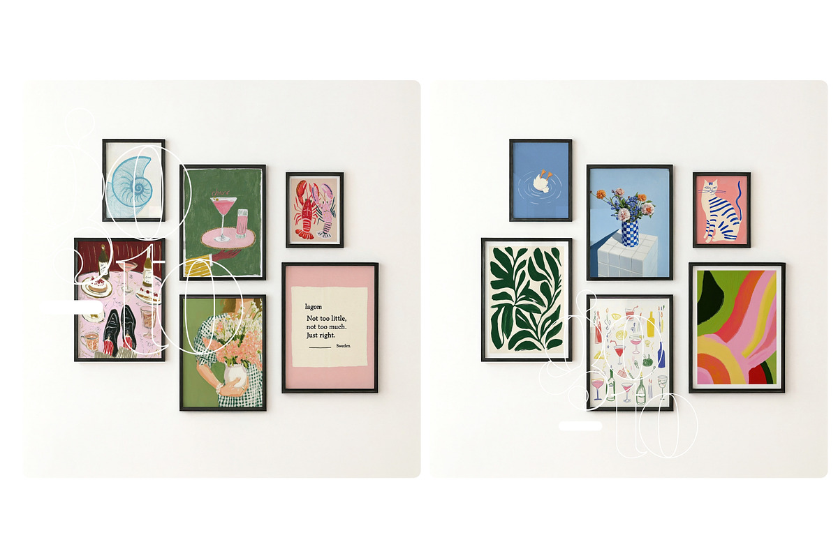 Six Gallery Frame Mockup In Black, a Mockup by First Impression Mockups (Photo 3 of 4)