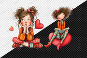 Valentine Quirky Girl Clipart Bundle, an Illustration by Creative Art (Thumbnail 8 of 10)