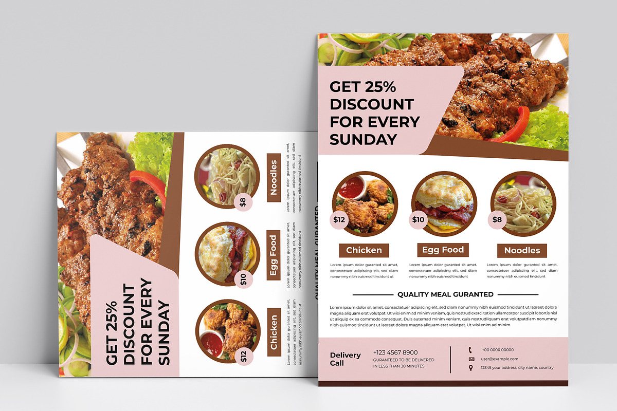 Food Flyer Design Template, a Flyer Template by MightyDesign (Photo 2 of 7)