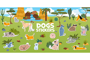 Cute dogs and puppies characters, an Animal Illustration by Buch&Bee