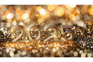 2025 Numbers with Festive Sparkles, a Holiday Photo by Lermont51