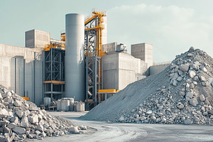 Cement factory empty and without activity due to the industrial and labor crisi, an Industrial Photo by AlyaAnd
