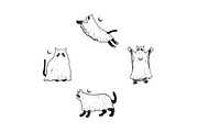 10 Cute Ghost Cat Collection, an Animal Illustration by Design by sebrodbrick (Thumbnail 3 of 4)