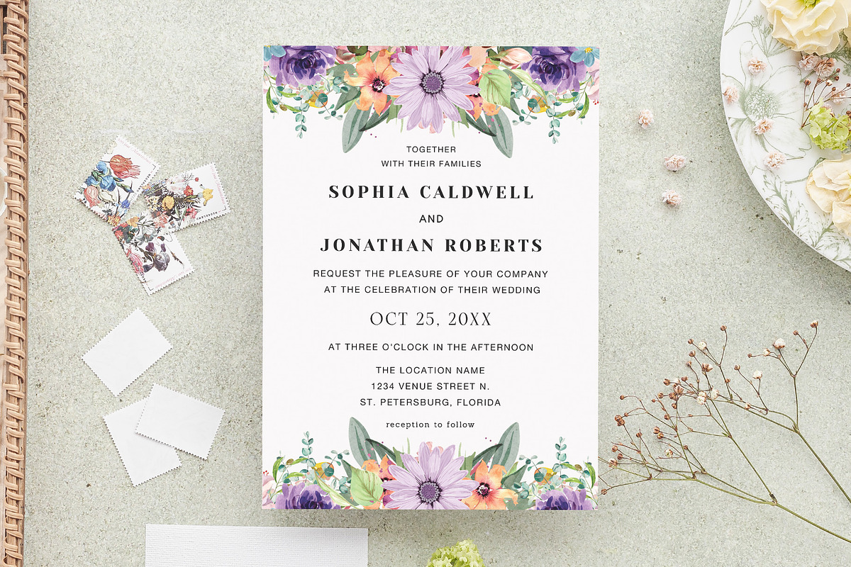 Rustic Floral Garden Wedding, an Invitation Template by Creativetacos (Photo 3 of 3)