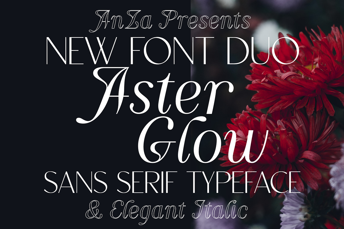 Aster Glow | Spring font duo, a Sans Serif Font by Anna Zakharchenko (Photo 1 of 19)
