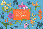 Summer florals & geometric patterns, a Decorative Illustration by CapriceMeDesigns (Thumbnail 1 of 18)
