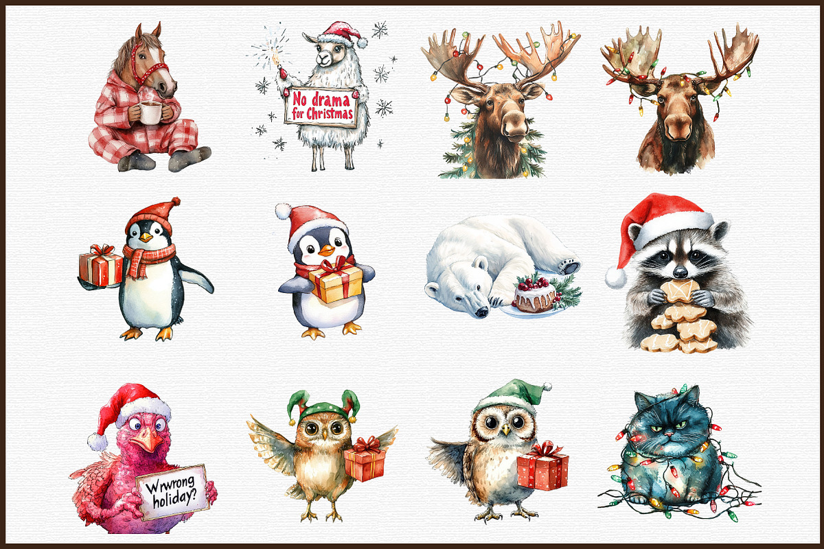 Funny Christmas Animals, an Illustration by Sublimation Artist (Photo 3 of 6)