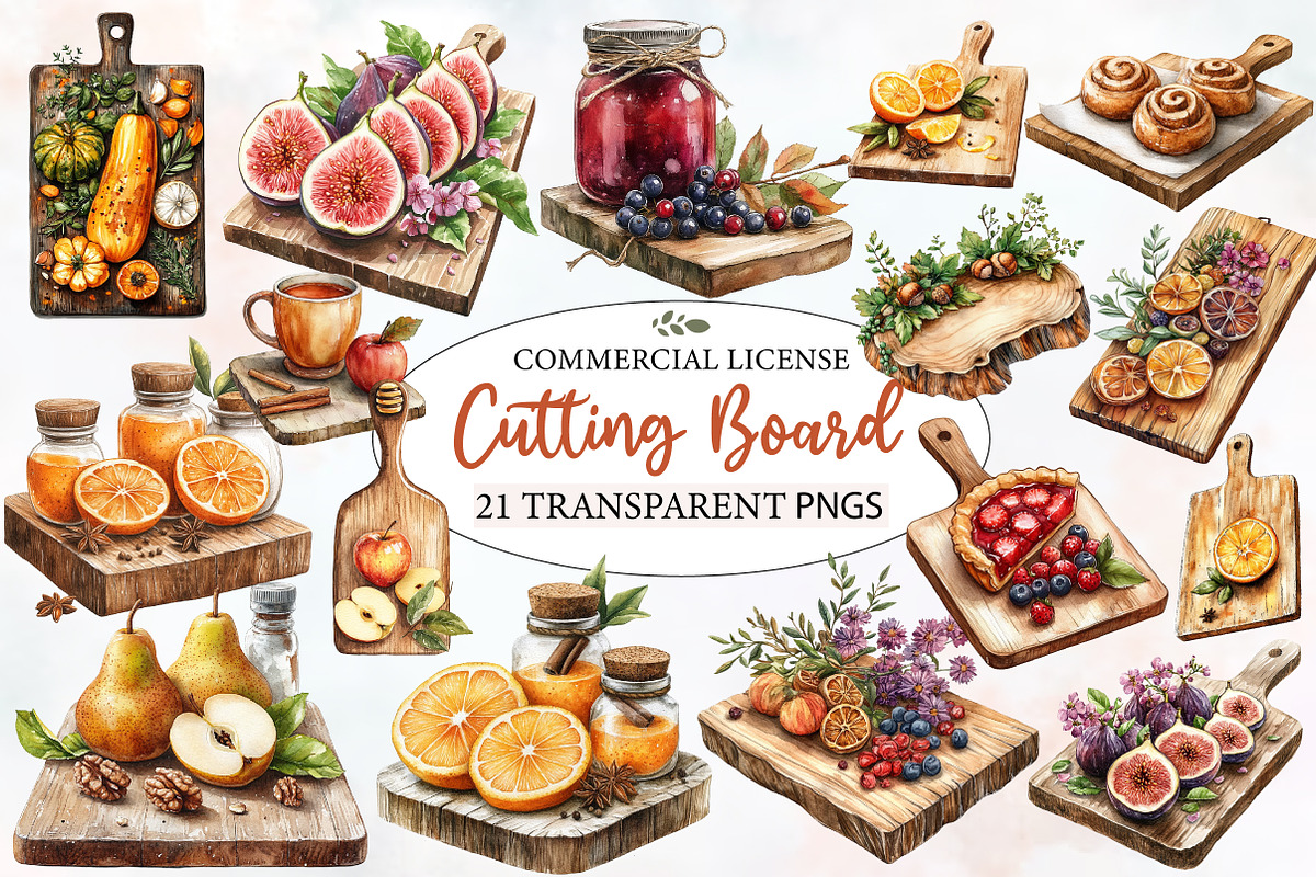 Watercolor Autumn Cutting Board, an Illustration by Designworld (Photo 1 of 6)