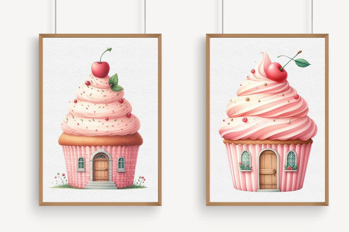 Cute Cupcake House Clipart, an Illustration by Libby Wishes (Photo 5 of 7)
