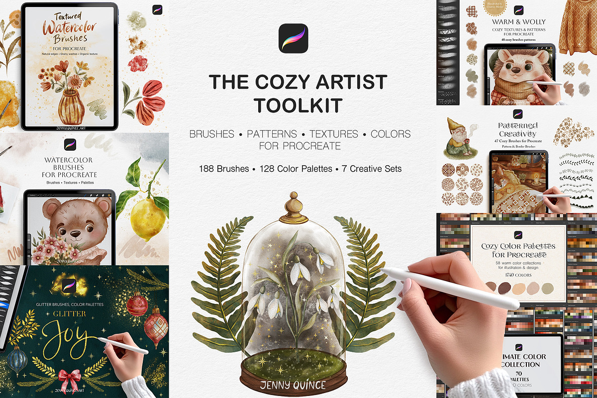 Cozy Procreate Brushes Bundle, a Brush Add-On by Jenny Quince (Photo 1 of 17)