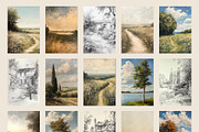 Vintage Landscapes Prints Bundle, a Background Graphic by Artemsky (Thumbnail 9 of 10)