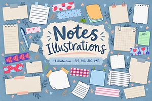 Notes & Washi Tape Illustrations