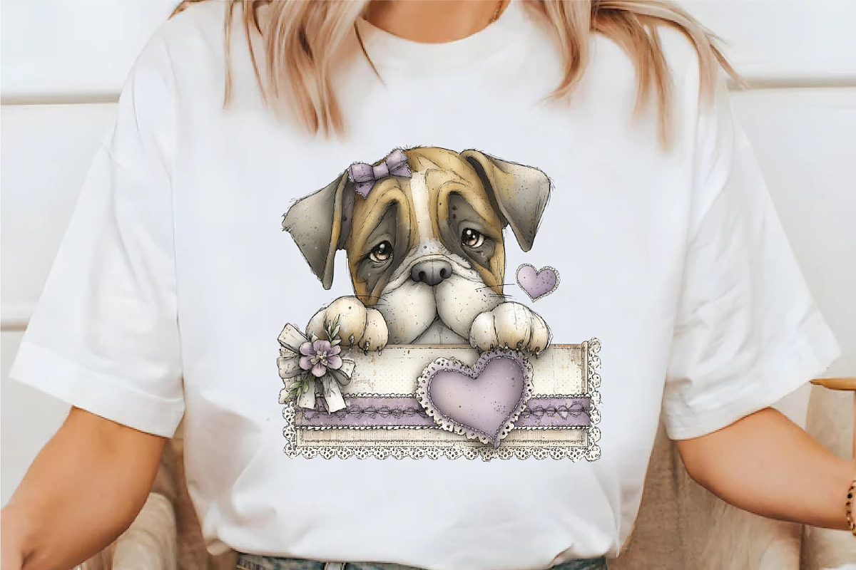 Funny Valentine Peeking Dog Clipart, an Illustration by designcity5 (Photo 3 of 5)