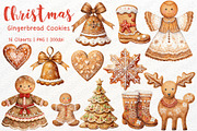 Christmas Gingerbread Clipart Set, a Seasonal Illustration by Maysa Art (Thumbnail 1 of 5)