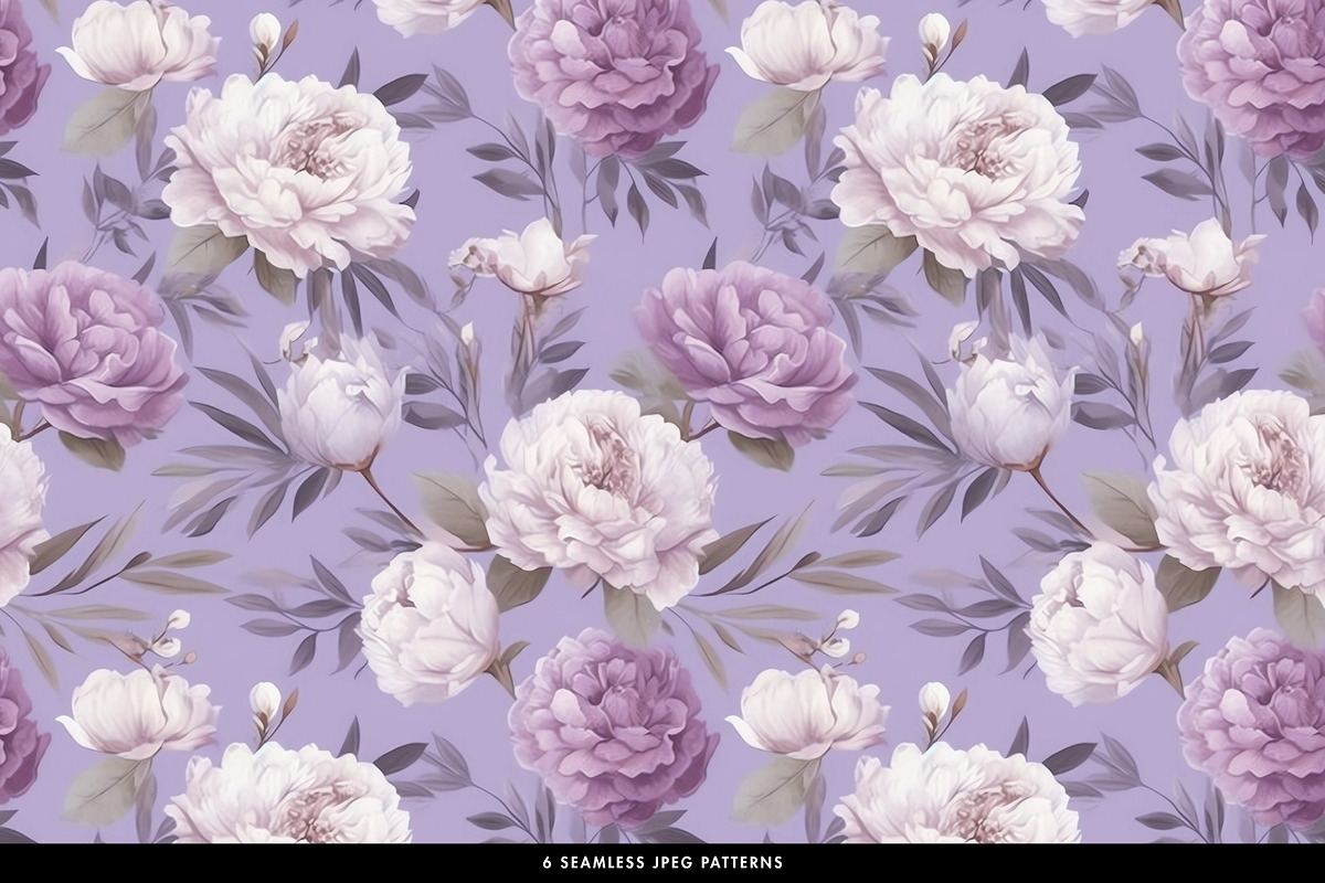 Purple Watercolor Floral & Patterns, a Decorative Illustration by illuztrate (Photo 5 of 9)