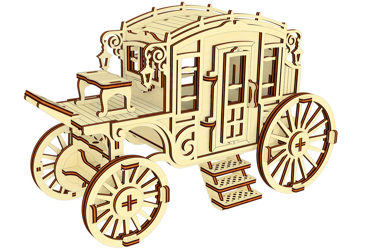 Carriage - Laser Cut File, an Object Graphic by VectorPainter (Photo 6 of 10)