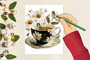 Daisy Flowers Cottagecore Girl Set, an Illustration by DreamCafeArt (Thumbnail 4 of 6)