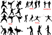sport silhouettes fight, a Person Illustration by Sharpner