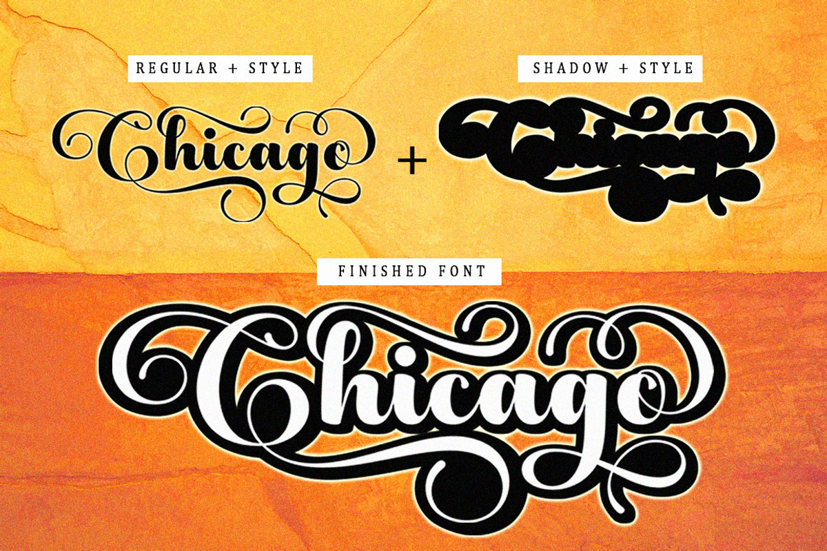 Chicago Font, a Script Font by Bungletter (Photo 2 of 7)