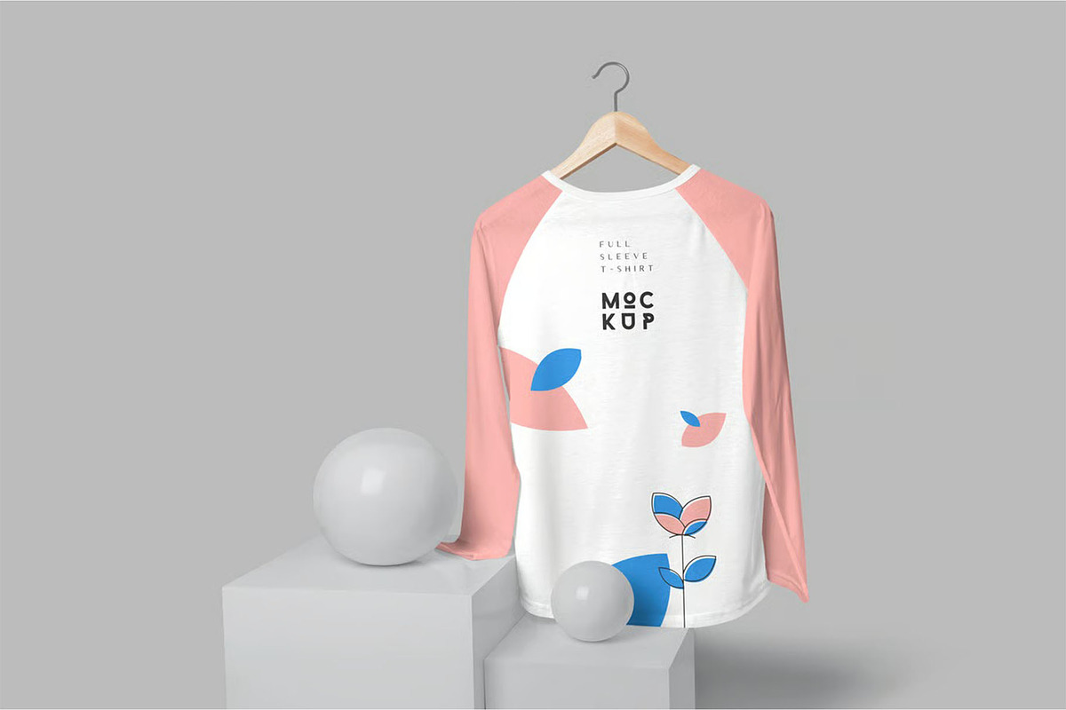 Buttoned Full Sleeve T-Shirt Mockups, a Shirt Mockup by megostudi0 (Photo 2 of 5)