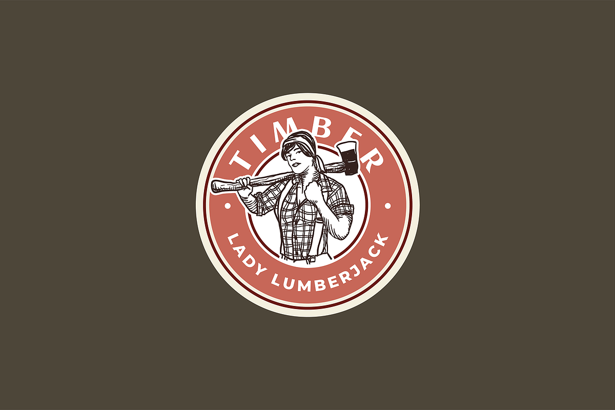 Lumberjack Lady Logo Template, a Branding & Logo Template by lineandcircle (Photo 2 of 3)