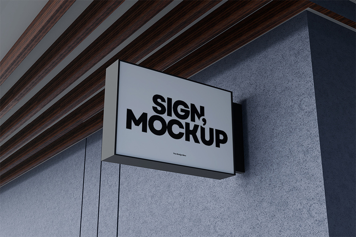 Sign Mockup, an Advertising Mockup by xavier_studio (Photo 2 of 5)