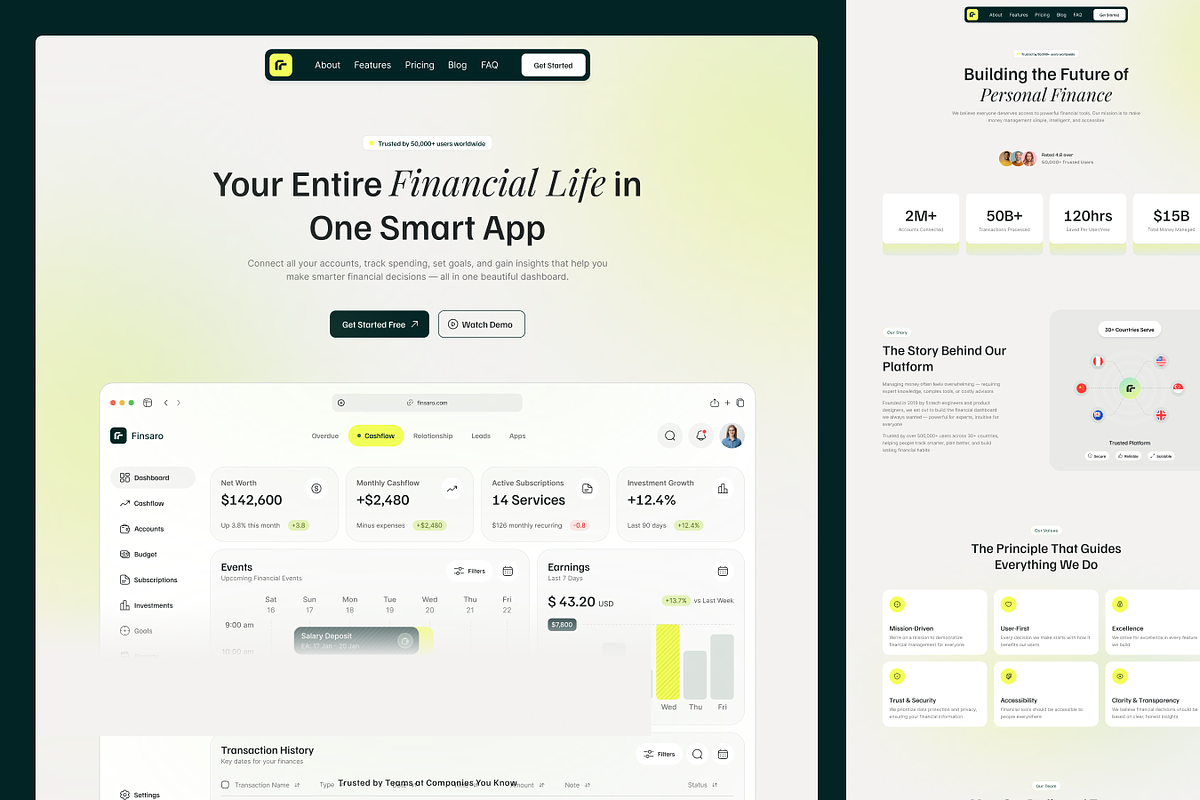 Finsaro – Financial Website Figma UI, an UI Kit Template by TNCFlow (Photo 3 of 5)