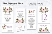 Watercolor Floral Wedding Suite, an Invitation Template by La Bella Rue (Thumbnail 1 of 4)