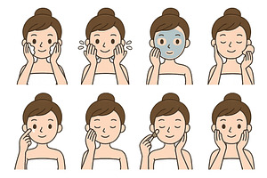 Skincare routine illustrated in a, an Object Illustration by ZinetroN