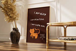 Cat Lovers Quotes Poster Wall Art