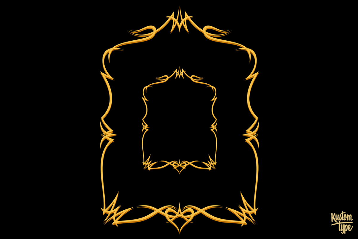 Golden Pinstriping, an Object Illustration by Kustomtype