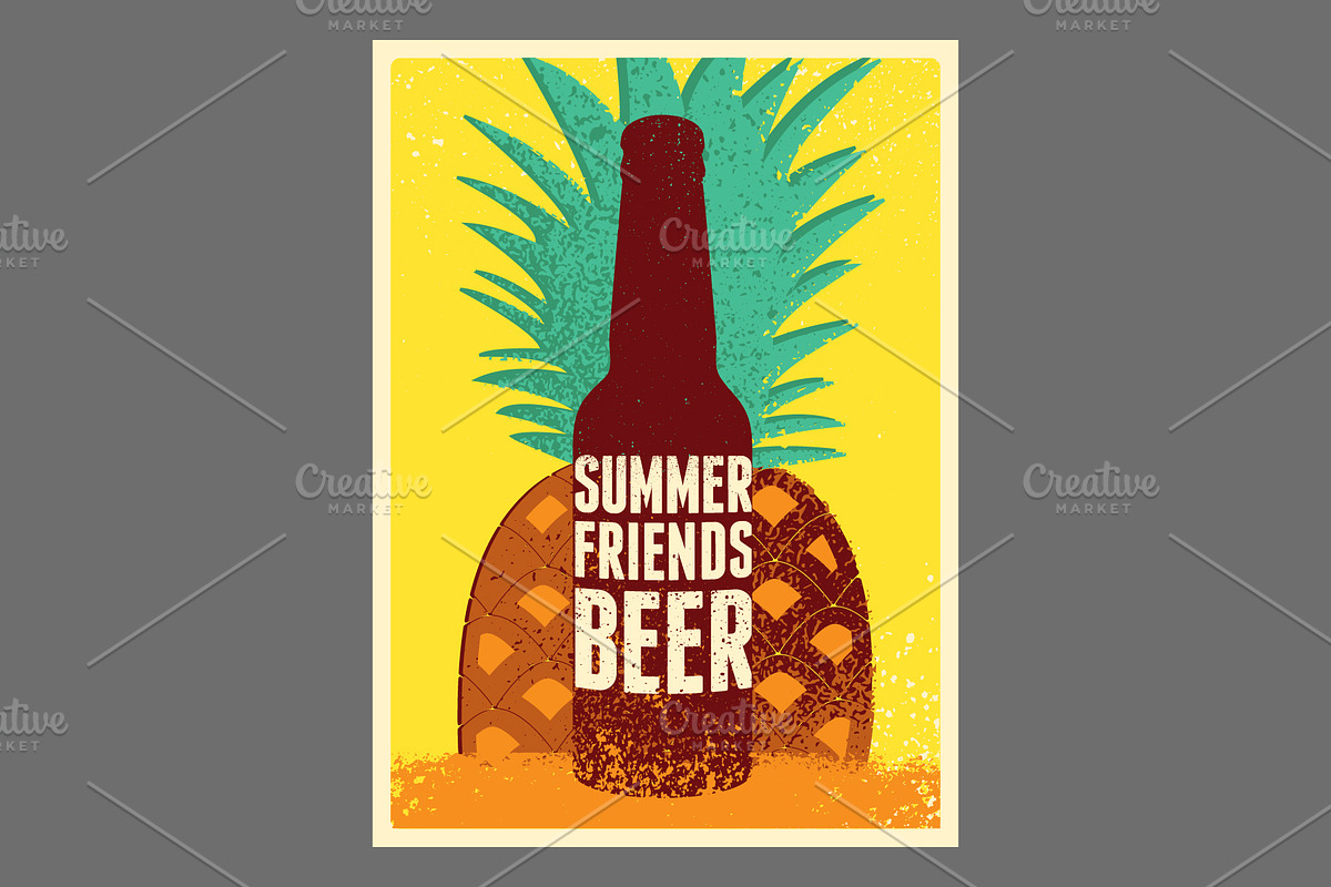 Summer Beer retro vector poster set, a Food Illustration by PoPaShop (Photo 11 of 12)