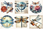 Dragonfly Postage Stamps Clipart, an Illustration by Pixels.Craft (Thumbnail 2 of 7)