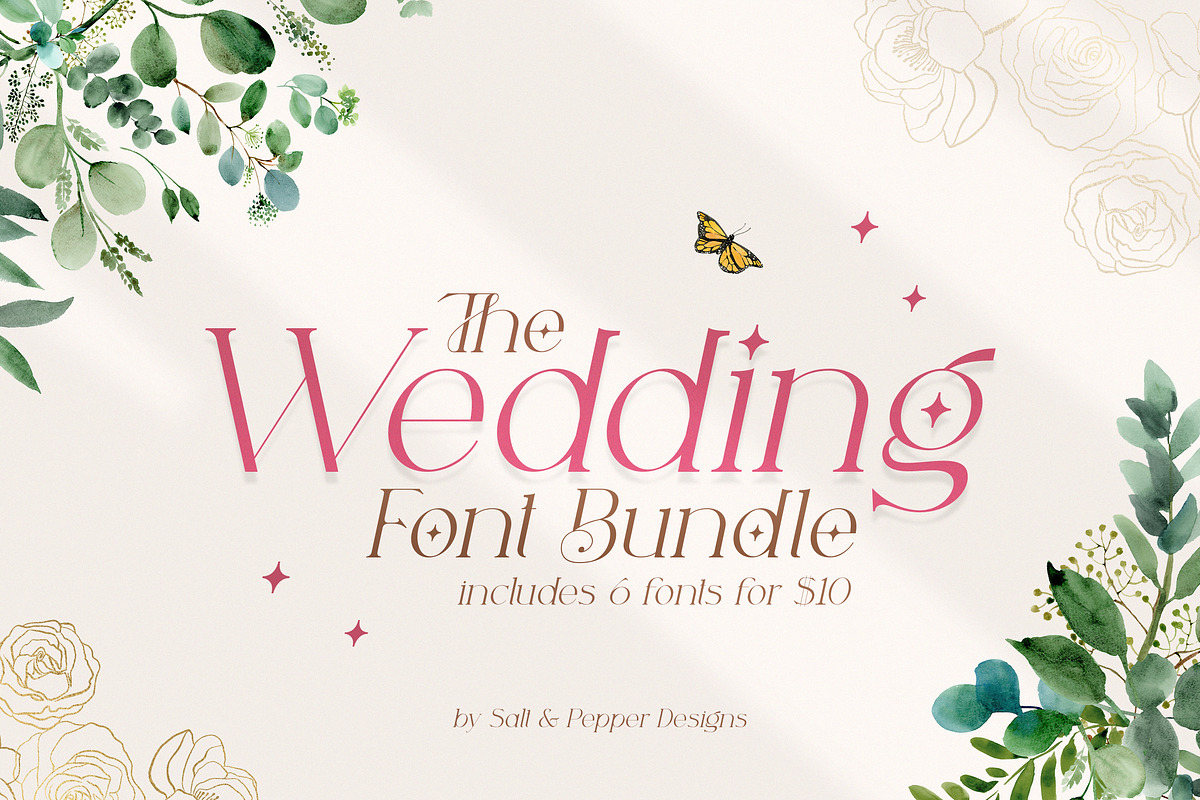 The Wedding Fonts Bundle, a Script Font by Salt & Pepper Designs (Photo 1 of 10)
