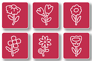 Flowers Outline Icon Pack, an Outline Icon by Tekuni (Thumbnail 5 of 12)
