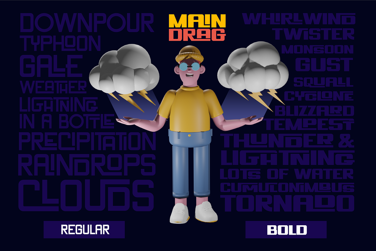 Main Drag Display Font, a Sans Serif Font by Holt510 (Photo 3 of 10)