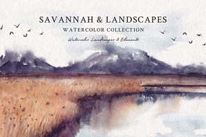 Watercolor Savannah & Landscapes