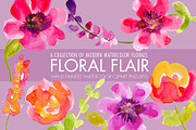 Modern Floral Watercolor Flowers, an Illustration by Sandra Jones Art (Thumbnail 2 of 4)