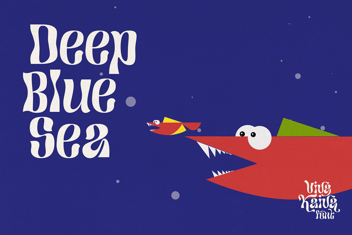 Viva Kaiva - Unique Psychedelic Font, a Sans Serif Font by creativemedialab (Photo 2 of 11)