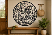 Butterfly Floral Circle Laser SVG, an Object Graphic by DreamCafeArt (Thumbnail 2 of 3)