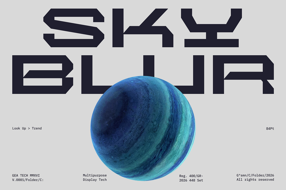 GR GEA – Tech Display Typeface, a Sans Serif Font by Garisman Std (Photo 11 of 19)