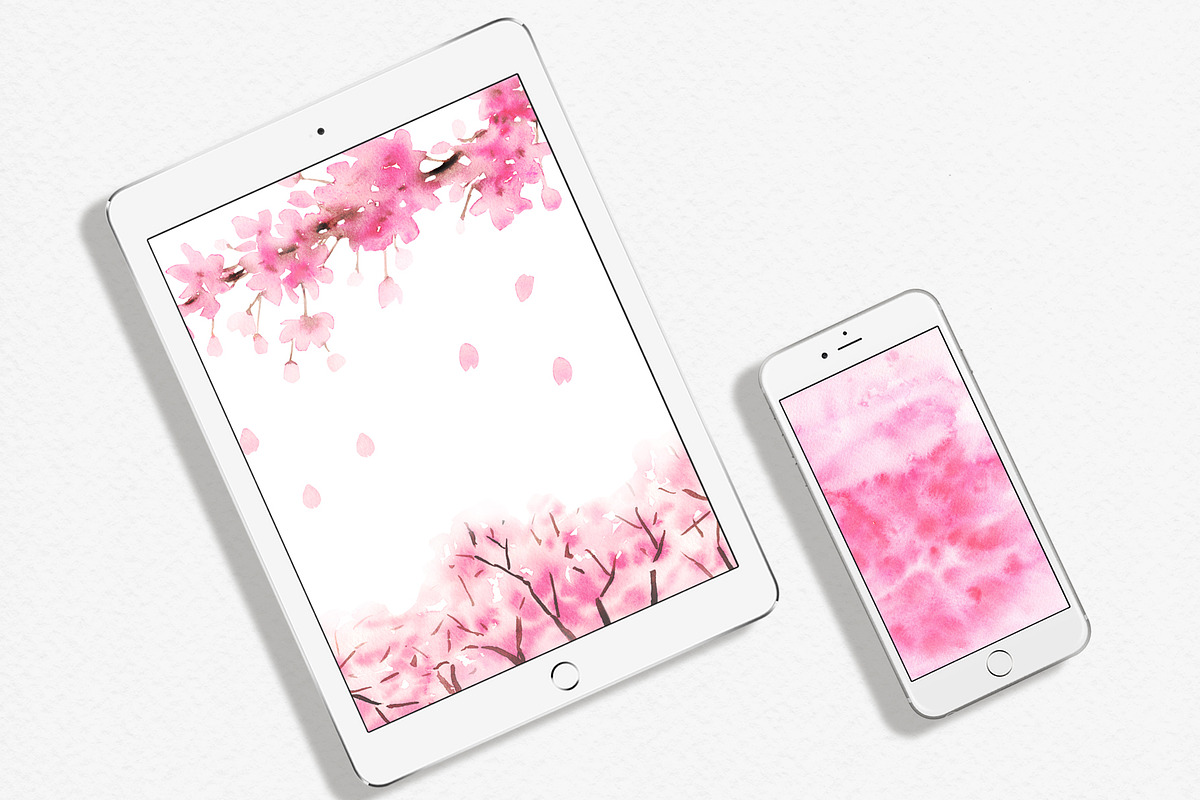 Sakura – watercolor graphic elements, an Illustration by ARTVracovska (Photo 2 of 5)