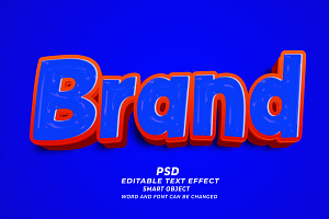 Brand 3D PSD Editable Text Effect