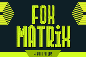 Fox Matrix: 4 Font Style, a Sans Serif Font by Fox7 By Rattana