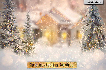 Christmas Evening Digital Backdrop, a Wallpaper Graphic by MixPixBox