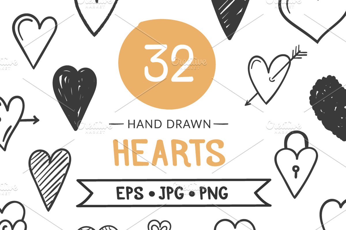 Hand Drawn Hearts, a Graphic by PixMarket (Photo 1 of 3)